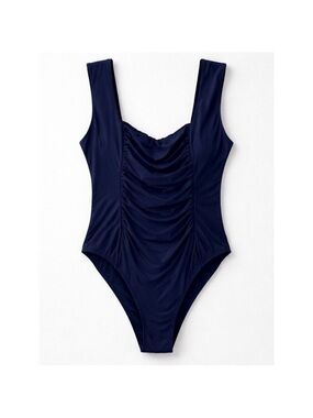 J. Crew Navy One-Piece Swimsuit with Ruched Detail